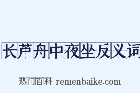 长芦舟中夜坐反义词是什么意思的图片